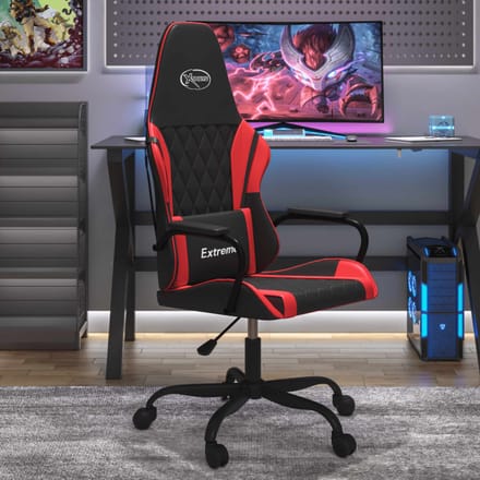 vidaXL - Massage - gamestoel - kunstleer - zwart - en - rood