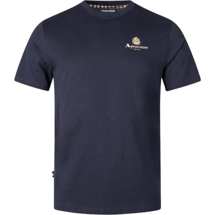 Aquascutum Active T-shirt Met Klein Logo, Marineblauw