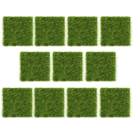 10 Stuks Tuin Huis Plastic Handwerk Micro Landschap Ornamenten Gesimuleerd Graszode 7.5*7.5cm brown