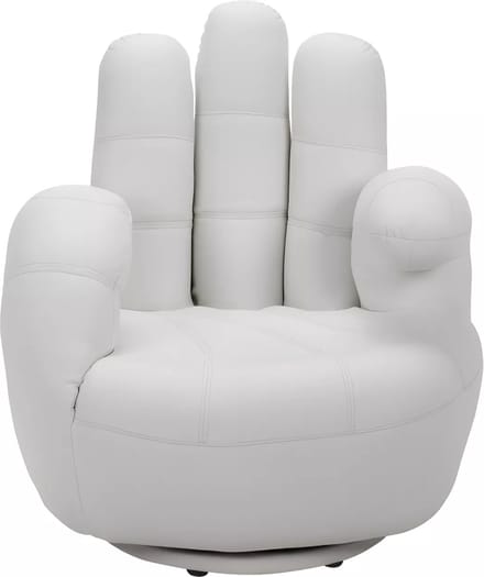 Vente-unique Draaiende fauteuil CATCHY van kunstleer - wit