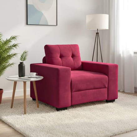 vidaXL - Sofastoel - Wijnrood - 100x78x80 - cm - Fluweel