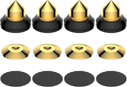 Absorberende luidsprekerspikes - 4 stuks hoogte verstelbaar voor trillingsdemping