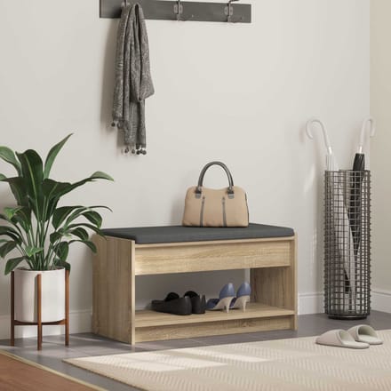 vidaXL - Hallenbank - Sonoma - Eik - 83 - x - 38 - x - 45 - cm - Geengineerd - Hout - en - Stof