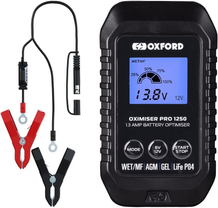 Oxford acculader met display - Scooter - Motorfiets - ATV - Quad - Boot