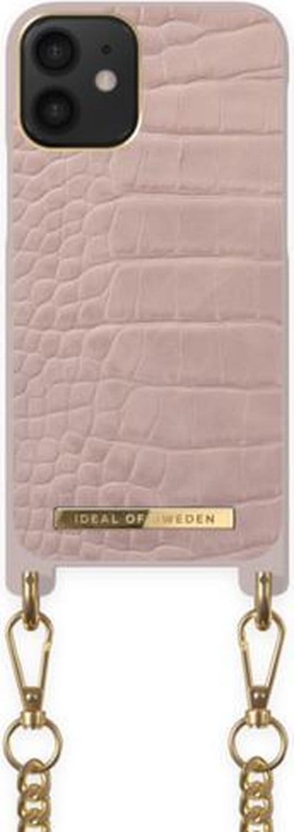 iDeal of Sweden Phone Necklace Case voor iPhone 12 Mini Misty Rose Croco