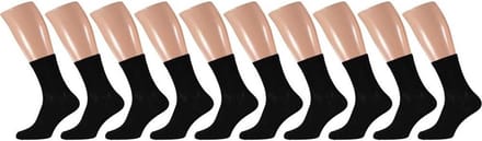 Apollo basic herensokken - zwart - 10x paar - voordeelpak - katoen/polyester 41-46