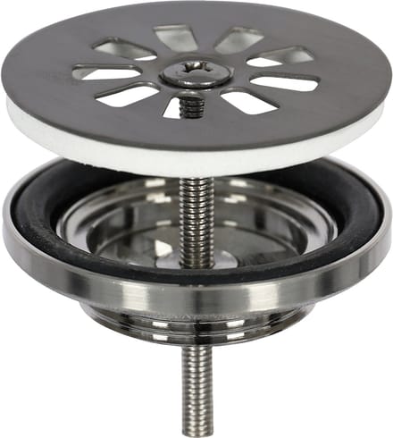 Differnz Afvoerplug Gun Metal â€“ Afvoerstop voor Wastafel â€“ Ã˜ 64 mm â€“ 6M schroef