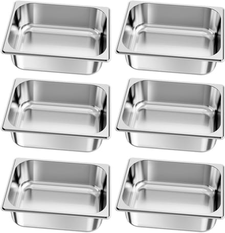 RVS Gastronormbak 1/2 Maat Voedselcontainer 6-Pack 6l voor Buffet