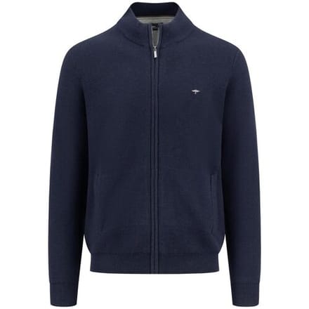 Fynch-Hatton Vest Cardigan Zip Uni Color Structure Navy / male