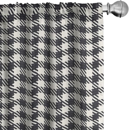 ABAKUHAUS Geruite gordijnen – 2x75x245 cm – microvezel, half verduisterend