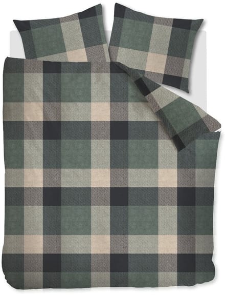 Beddinghouse Dekbedovertrek Flanel Dario Green 2 persoons