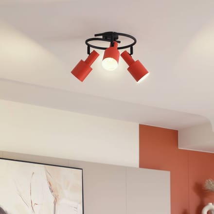 Lindby - buitenspot - 3lichts - IJzer - H: 25 cm - E27 - oranje, zwart