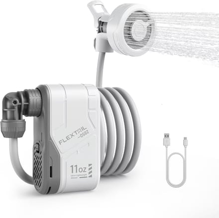 Flextail Max Shower – Campingdouche met Douchekop – Oplaadbaar – 110 min – 2,2 m Slang