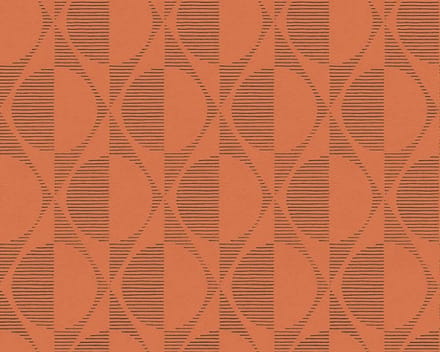 SYMMETRISCH RETRO BEHANG - Oranje Zwart - AS Creation Pop Style