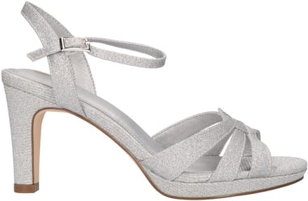 La Strada Sandaal Zilver Glitter Textiel - Damesschoenen - Maat - 37