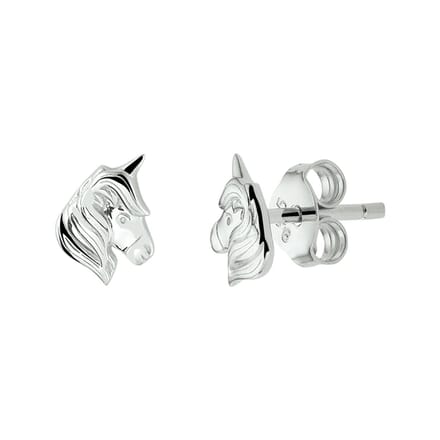 Zilveren oorknoppen eenhoorn - PSN1337154