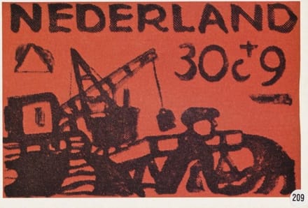 Briefkaart met afbeelding Deltawerken – Zandspuiten postzegel