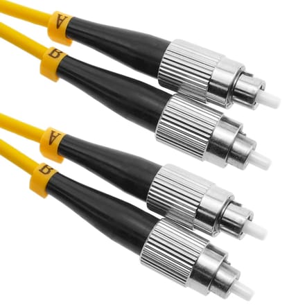 BeMatik - Glasvezelkabel ST / PC naar ST / APC single mode duplex 9/125 van 2 m OS2