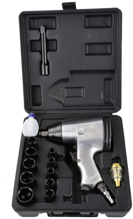 GEKO Luchtsleutel met Dopsleutelset - 310 Nm - 10-delig - Staal - 8-27 mm