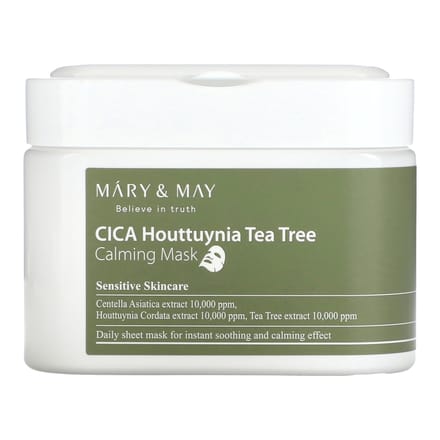Mary&May Cica Houttuynia Tea Tree Kalmerend Masker 30 stuks AUTHENTIEKE WINKEL white