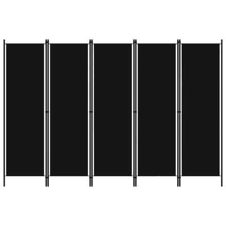 vidaXL - Kamerscherm - met - 5 - panelen - 250x180 - cm - zwart