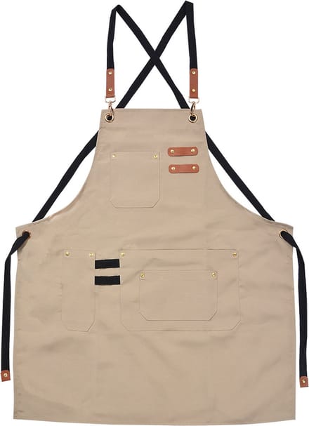 Clayre & Eef Keukenschort 75x66 cm Beige Polyester
