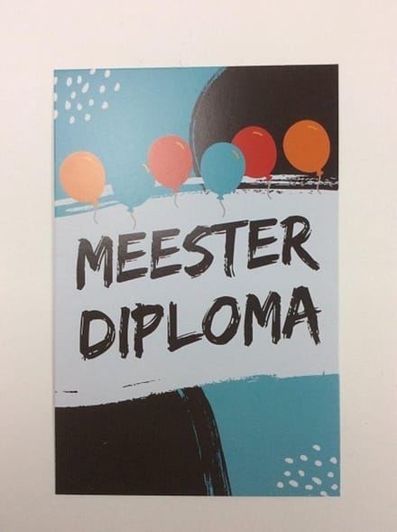 Postkaart cm Meester Diploma