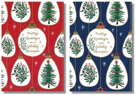 MGPcards - 10 Dubbele wenskaarten - Kerstkaarten / Nieuwjaar - Witte envelop - 10 x 14 cm - 2 Motieven per doosje