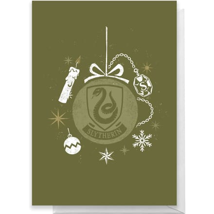 Harry Potter Slytherin Christmas Greetings Card - Standard Card