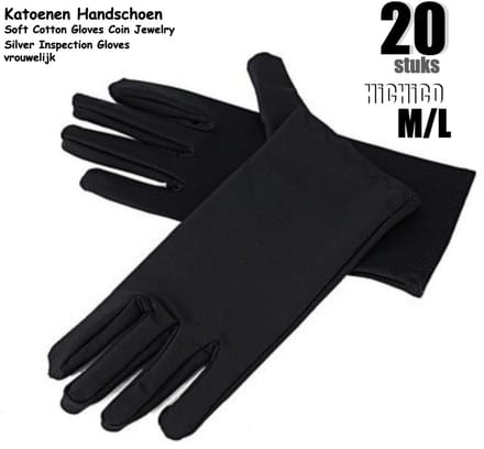 Dames Handschoenen Zwart maat M/L 20Stuks/10Paar