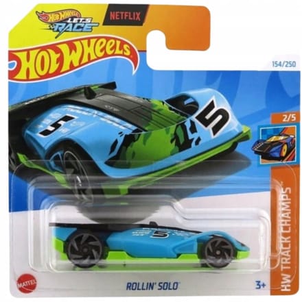 Hot Wheels Rollin' Solo Raceauto - 1:64 Schaal, Blauw