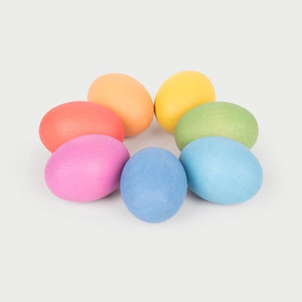 tickit® Regenboog Houten Heuristische Eieren – Educatief & Sensorisch Speelgoed