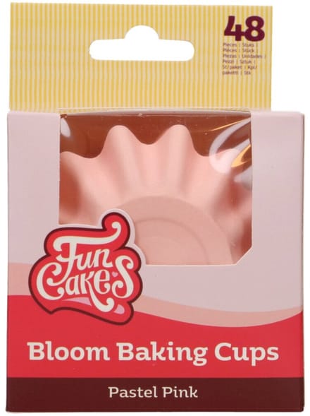 FunCakes Bloom Baking Cups - Duurzaam Gecoat Karton - Pastel Roze - pk/48