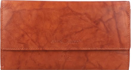 Greenburry Basic Portemonnee RFID Leer 19 cm - Dames - Horizontaal - cognac