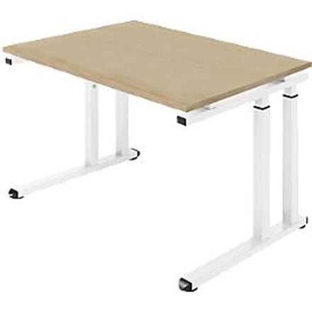 Schäfer Shop  Select Bureautafel SET UP, C-poot onderstel, 1200x800, eik/wit