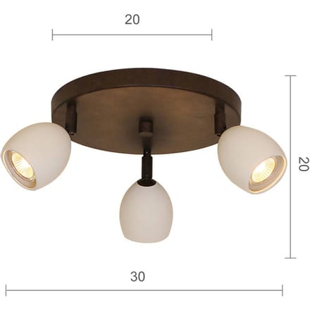 Menzel Provence mat plafondlamp 3-lamps rond
