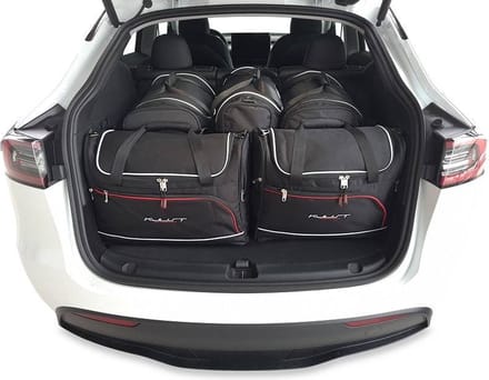 Tesla Model Y Reistassen op maat 7-delig Trunk Organizer Weekendtassen Auto Interieur Accessoires