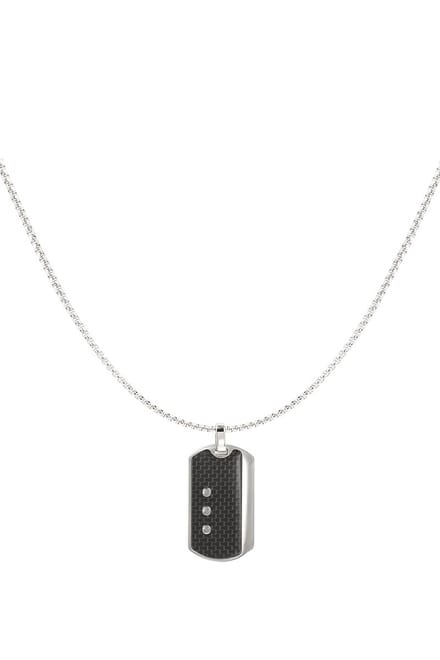 Bijoutheek Collier Heren Ketting 3 dots Zilver