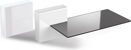 Meliconi Ghost Cube Shelf - Kabelgoot - Modulair Kabelafdeksysteem met Glazen Plank - Wit