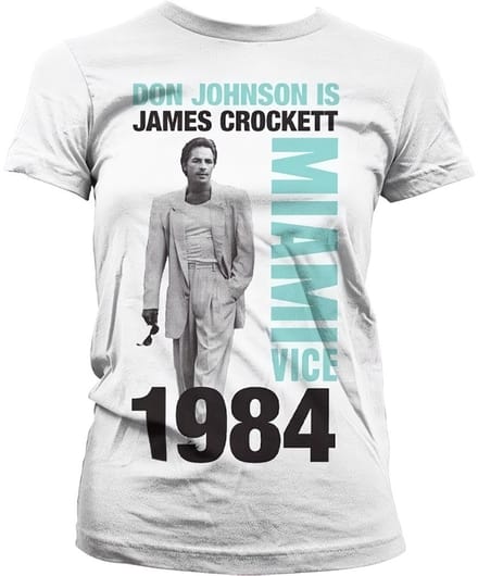 Miami Vice Dames Tshirt -L- Don Johnson Is Crockett Wit