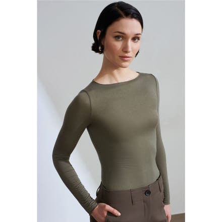 Slim Fit Boot Hals Lange Mouw Brei Blouse