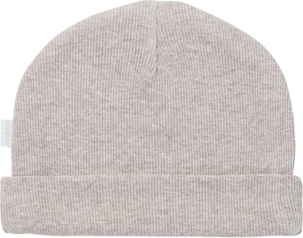 Noppies U Hat Rib Nevel Unisex Muts Maat 0M-3M - Taupe Melange