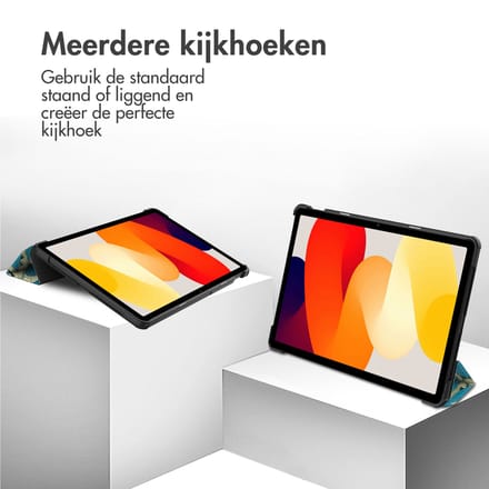 imoshion Design Trifold Bookcase voor de Xiaomi Redmi Pad SE - Green Plant