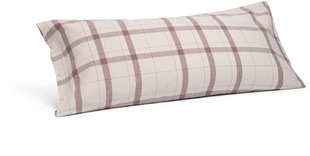 Yumeko kussensloop flanel mauve check 40x80 - Biologisch & ecologisch - 1 stuk