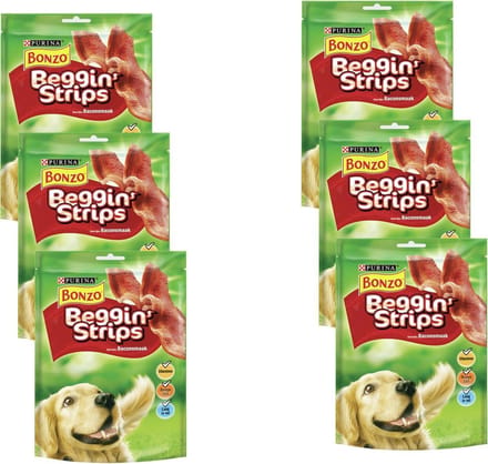 Bonzo Beggin Strips Bacon - Hondensnacks - 6 x Bacon 120 g
