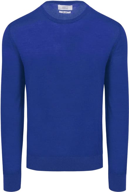 King Essentials The John Pullover Merino Royal Blauw - Maat S - Heren - Pullovers