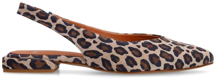 Manfield - Dames - Leopard suède slingbacks - Maat 36