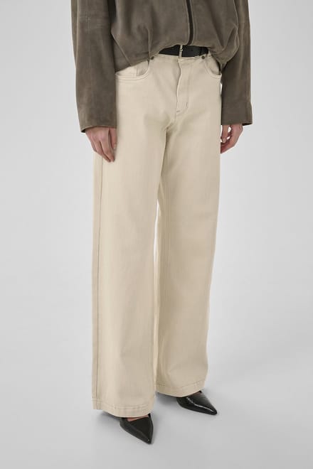My Essential Wardrobe Louis Mw157 High Wide Jeans Dames - Broek - Creme - Maat 29/34