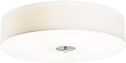 QAZQA Drum 50 Plafonnière - Met lampenkap - 4 Lichts - Ø50 cm - Wit