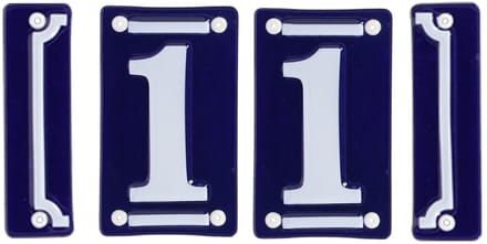 Best for Boots huisnummer 11 met sierrand - Oudhollands - emaille - blauw/wit